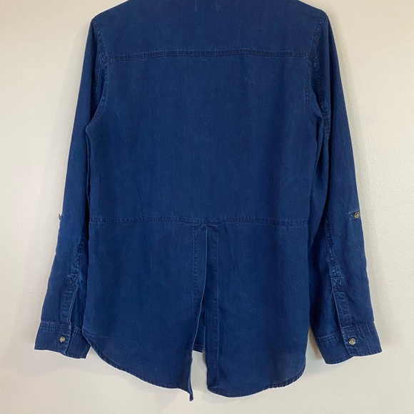 Harper Women’s Blue Western Embroidered Denim Button-Up Shirt - Picture 8 of 14